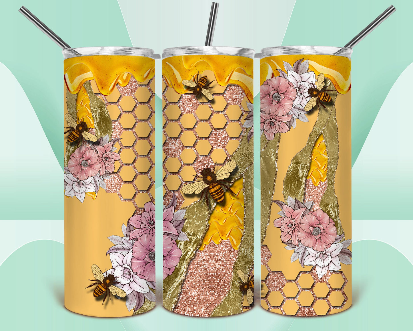 Tumbler Bees and honey 20oz